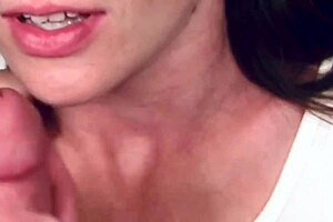 hey, that cute girl next door just got casted for a blowjob audition with facial and cumshot, it's so sexy