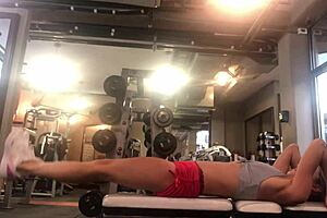 Brasileiro boy fucks beautiful blonde girlfriend Gina Gerson during workout session