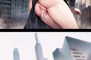 Compilation hentai of giantess AI, big boobs, tit