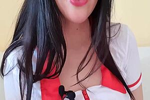 Teen doctor from Europe shows her priceless handjob skills and even filthy talking during ASMR video