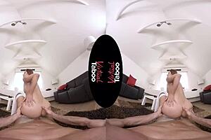 Brunette in POV Riding and Blowjob with Taboo First Taste Experience