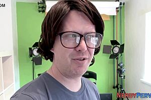 hey, check out this yorkshire geek spraying cum on brit babes face in tricked blowjob scene