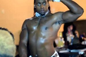 stripper gives blowjob to big black cock