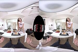 Brunette in POV Riding and Blowjob with Taboo First Taste Experience