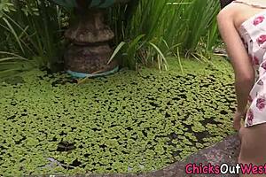 Reality Aussie Amateur Rubs Her Hairy Ass Outdoors In High Definition