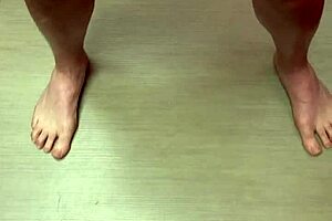 Shaved exhibitionists try flashing in public outdoor mirror scene