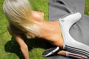 Kerrie Lee Masturbates Athletic Body Outdoors with Big Tits