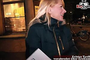 Tattooed German Blonde With Big Tits Picked Up For Naughty Date