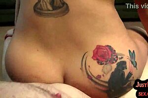 Point Of View Scene With Oiled Bosomy Tattooed Babe Getting Fucked After Sucking Cock