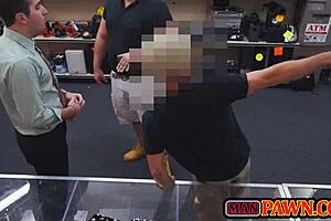 Hot gay twinks pound tight asses in pawnshop voyeur action for raw pleasure.