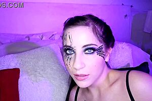 Charlotte Sarte's Intense Halloween Deepthroat Session