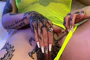 Sexy tattooed hottie Misha Montana in home video