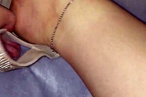 moisturizing feet with lotion on webcam