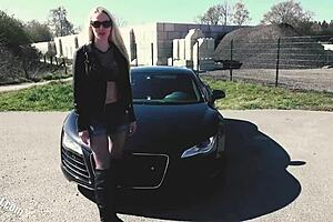 yo mavie pearl, testing audi r8 and banging outdoors in wild public action