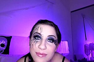 Charlotte Sarte's Intense Halloween Deepthroat Session