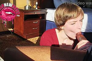 Shy Ebony Beauty's Intense First Blowjob Ends With Cum In Mouth