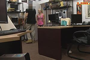 Blonde slut gets fucked by a horny pawn master in a POV sex video