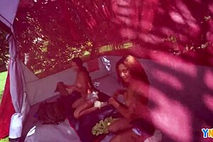 yngr babi star and malina melendez in secret tent outdoor