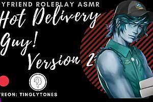 hot delivery guy roleplays as your boyfriend with orgasm sounds