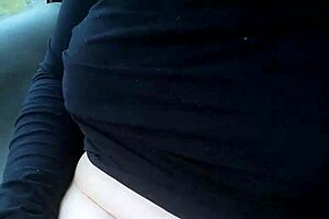 fat arab woman masturbates in public car