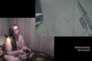 naked resident evil 7 play through part 3 with fat ass piercing tattoo brunette