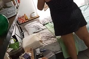 Teacher with big fat tits has sex with a toy