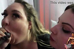 Katja deepthroats big black cock in 3some group?