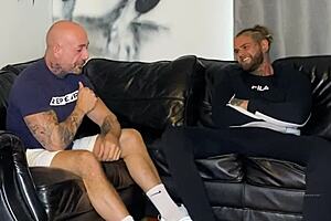 Mature gay men intensely fuck a woman in raw passion