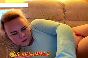 Big breasted brunette milf with huge and round buttocks having fun at her webcam session