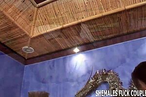 Let's share that big tranny cock together, sucking and fucking it hard.