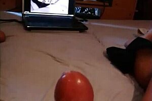 Intense cumshots covering cock after rough fucking session