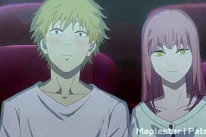 Cartoon hentai animation showing creampie and blowjob