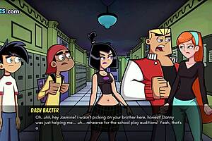 Danny Phantom rescues Paulina Sanchez in a Hentai game