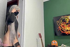 wet teen cosplays and rides kakashi in anime dream