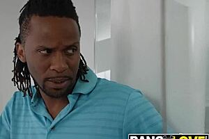 Sex with a black woman and a blow job later with cowgirl position in the backyard