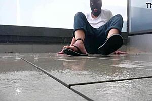 Watch me masturbate on the balcony in the pouring rain, masked and wet?