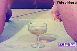 She Enjoys Pissing Into Glasses While Playing Wet Tits Game