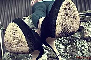 you feel like a dirty worm under my feet in this femdom fetish.