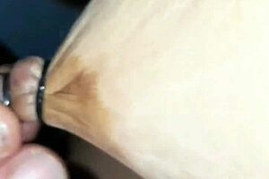 I record my neighbor tying and playing with my nipples in bondage