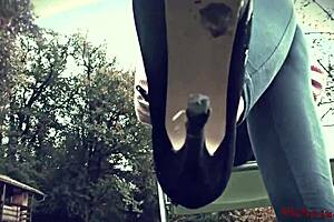 My Mistress Kym’s soles of her feet are a dirty worm