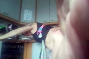 Horny Couple Bent Over For Doggystyle Kitchen Fuck