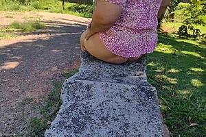 mary butterfly flashes fat body in public square with cuckold husband