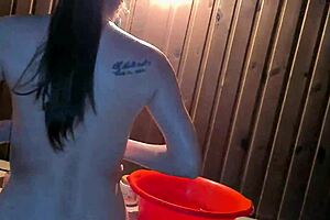 Stepson cums inside stepmother, she rushes to wash pussy!