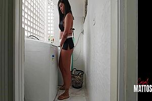 Safada nicoly mattos gets pussy filled in laundry room with lukas zaad 😈