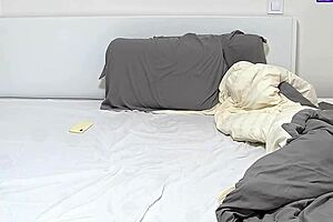 young girl masturbates on cam while her friend secretly watches the hot moment