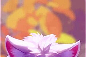 Furry hentai slut enjoys massive cock creampie in loop