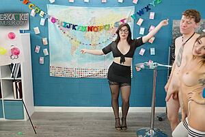 keira croft's hot teacher sex games with blowjob fun