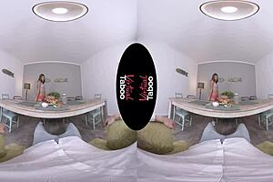 What's for breakfast? A taboo blowjob and handjob from the brunette.