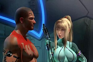 samus aran hentai animation teases with deepthroat and doggystyle in metroid parody scenes.