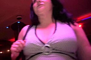 Chubby stripper licks tight shaved pussy on first night